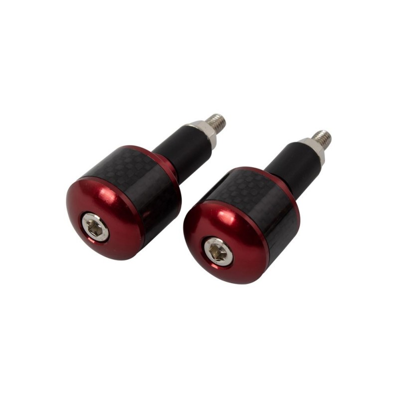 Embout de guidon rouge avec carbone 18mm