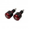 Embout de guidon rouge avec carbone 18mm