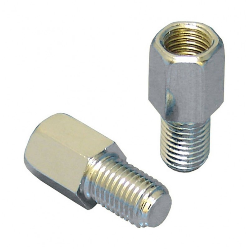 ADAPTATEUR DE RÉTROVISEUR CONVERTISSEUR DE RÉTROVISEURS UNI EN RÉGLAGE YAM 10 MM, PAIRE CHROMÉE