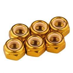 LOCK NUTS 5MM GOLD 6 PACK ~...