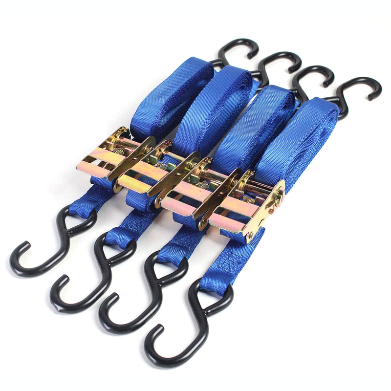 4 sangles d'arrimage à cliquet bleues, 5 m x 25 mm