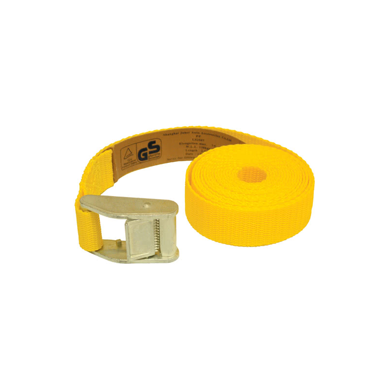 2 sangles d'arrimage à cliquet micro-rétractables, jaune, 2,5 m x 25 mm