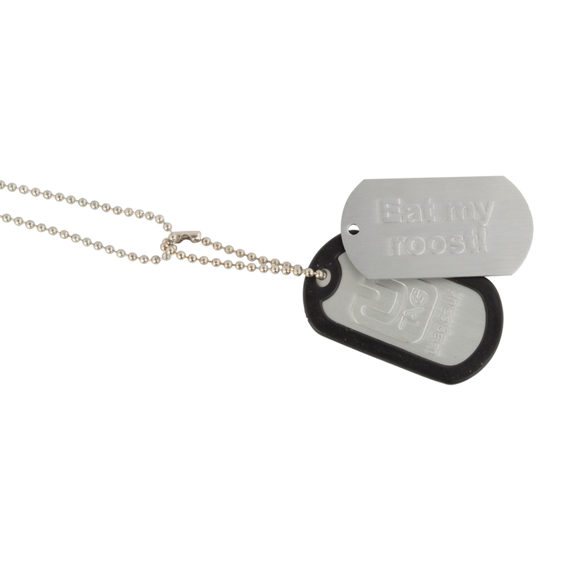 DOGTAG KEYFOB EAT MY ROOST - INCLUDES KEYCHAIN  NECKCHAIN AND DAMPER