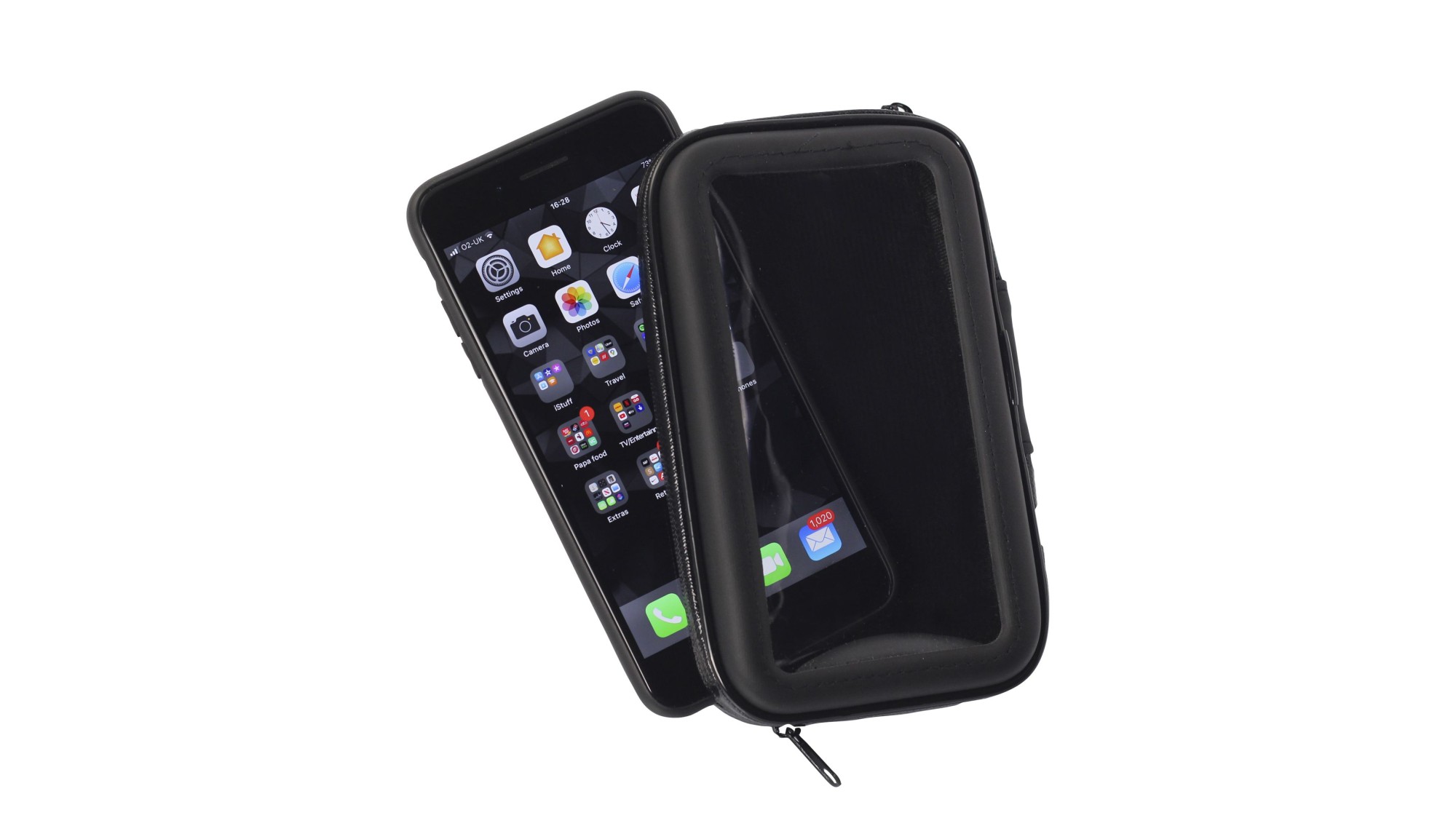 SUPPORT DE SMARTPHONE AVEC MONTAGE RÉTROVISEUR MOYEN 150 x 85 x 25 mm  DI  160 x 100 x 30 mm  DI