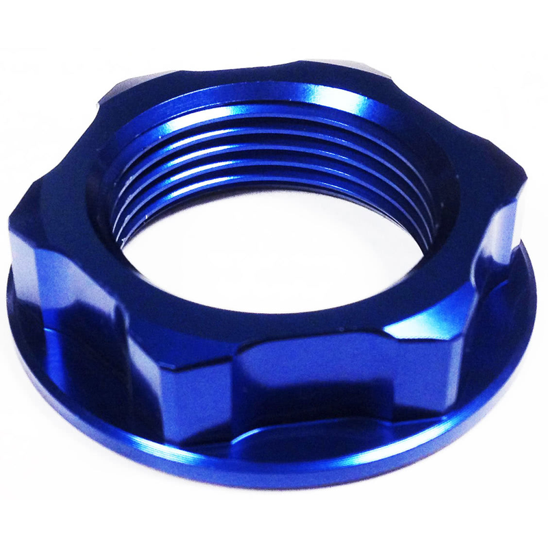 STEERING STEM NUT BLUE M22x30-P1.0H12 KAWASAKI SUZUKI [56W003U]