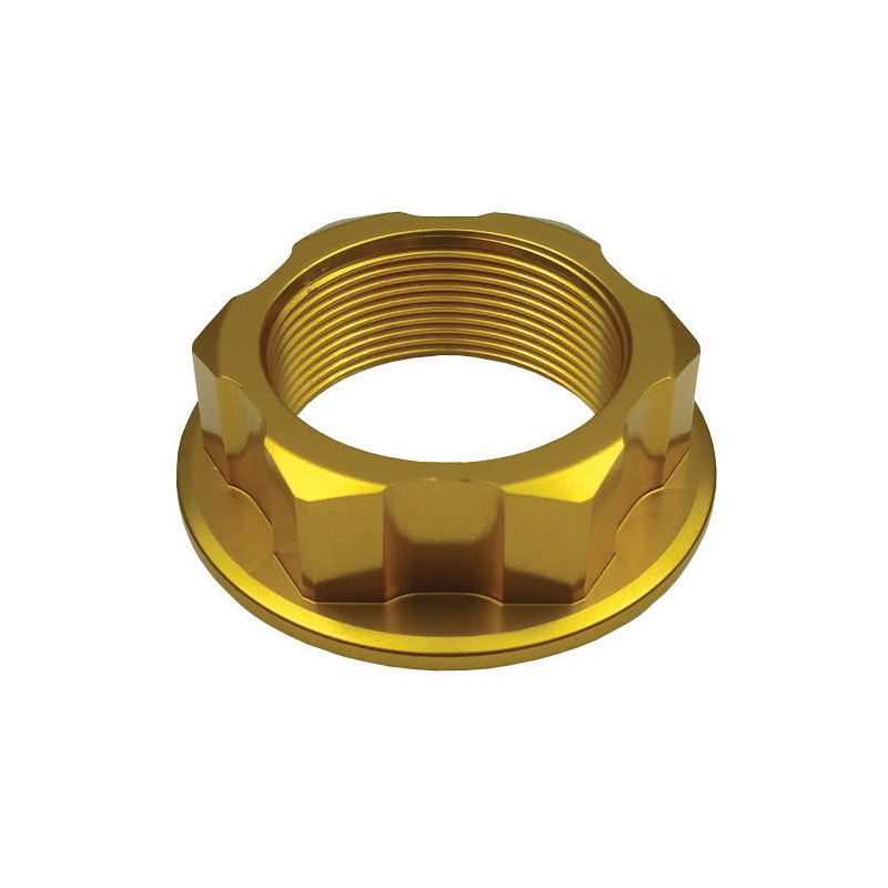 STEERING STEM NUT GOLD M24x32-P1.5H10 KAWASAKI SUZUKI [56W701D]