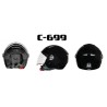 CASQUE DE MOTO JET MARUSHIN C-699 NOIR S