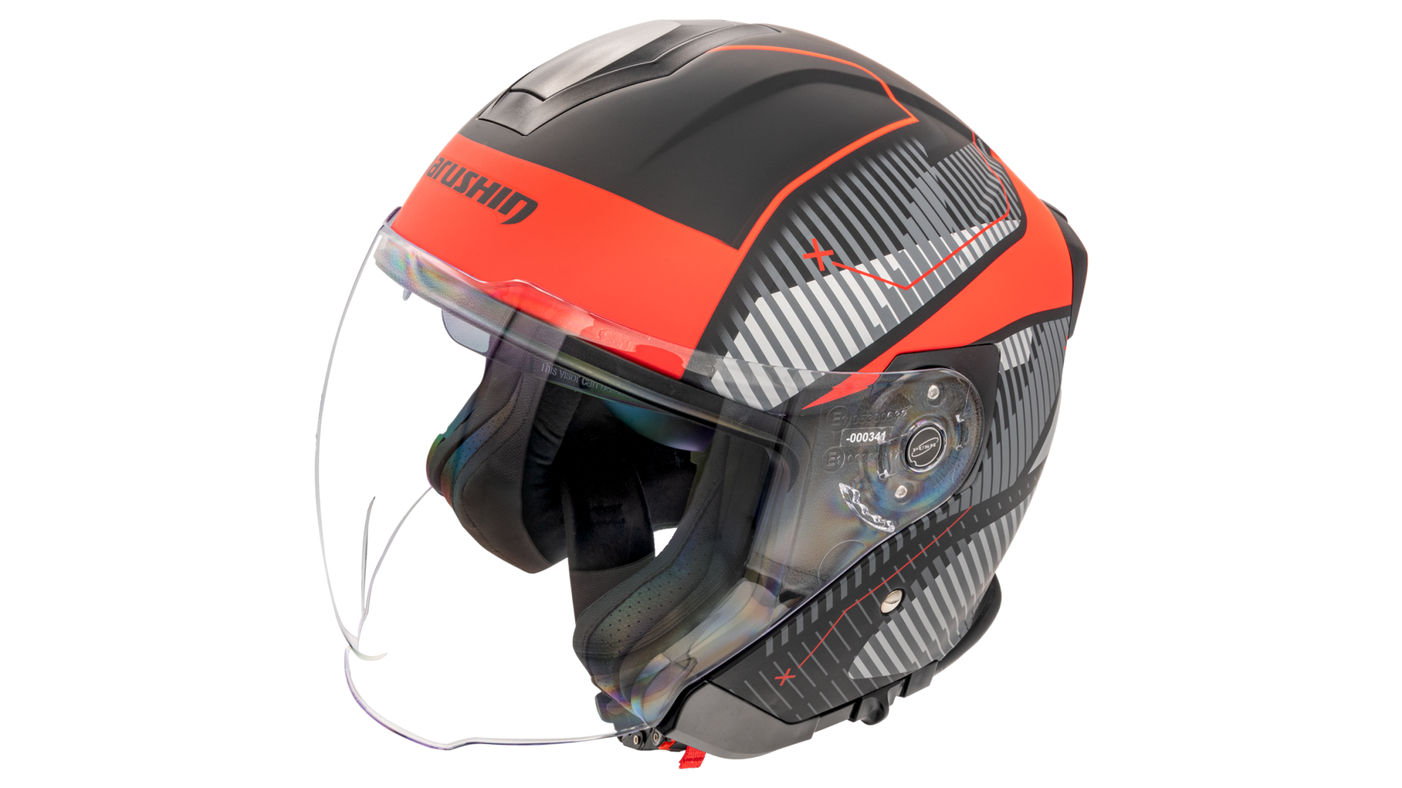 CASQUE DE MOTO JET MARUSHIN C-729 TORNADO NOIR ROUGE XL