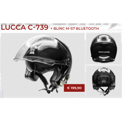 CASQUE JET MOTO MARUSHIN C-739 LUCCA + BLINC M-S7 BLUETOOTH L