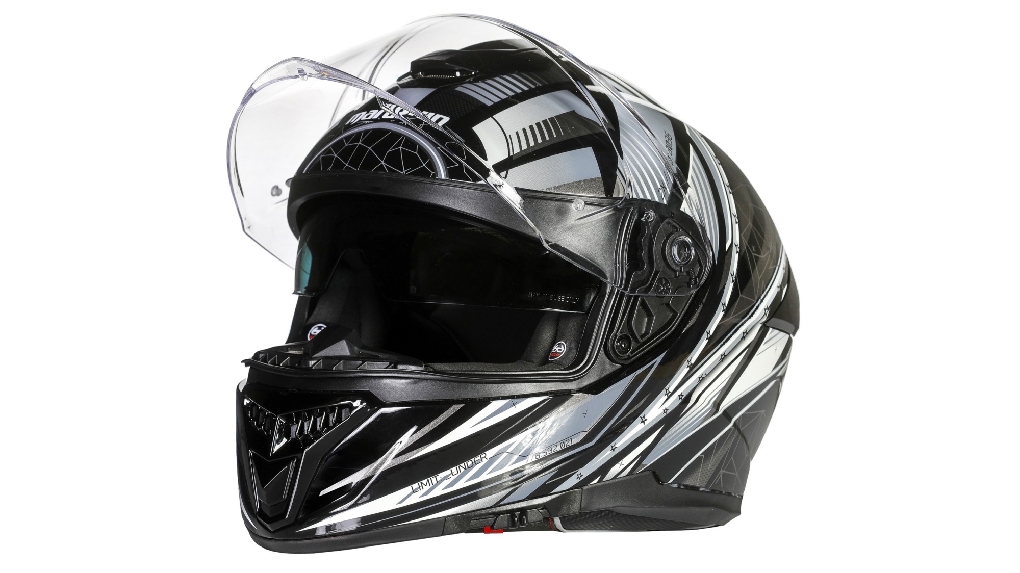 CASQUE INTEGRAL DE MOTO MARUSHIN M-969 ZODIAC DECO GRIS XXL