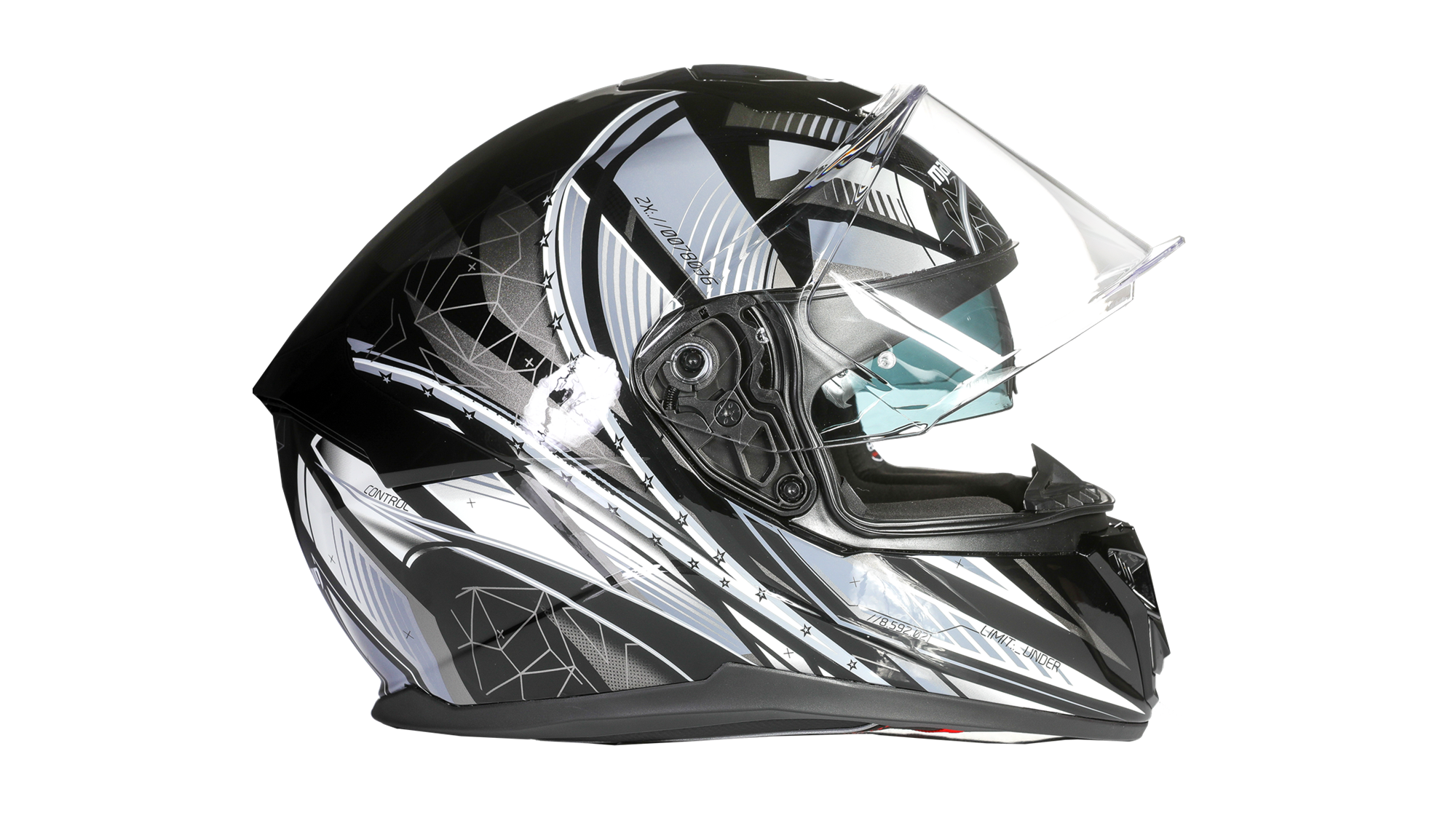 CASQUE INTEGRAL DE MOTO MARUSHIN M-969 ZODIAC DECO GRIS M