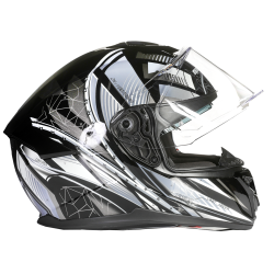 CASQUE INTEGRAL DE MOTO MARUSHIN M-969 ZODIAC DECO GRIS M