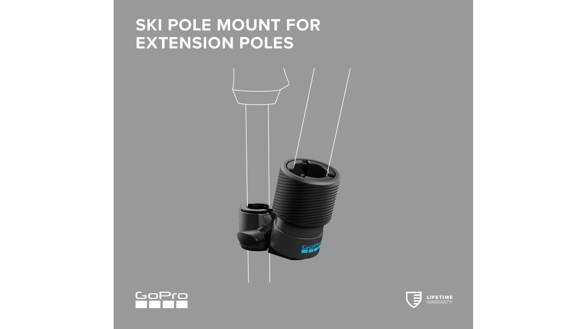 Support de bâton de ski pour rallonges GOPRO