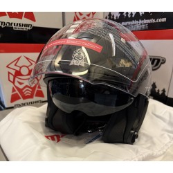 CASQUE DE MOTO JET MARUSHIN C-729 TORNADO NOIR S