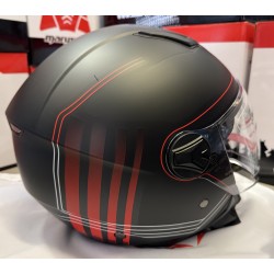 CASQUE DE MOTO JET MARUSHIN C-699 NOIR MAT ROUGE S