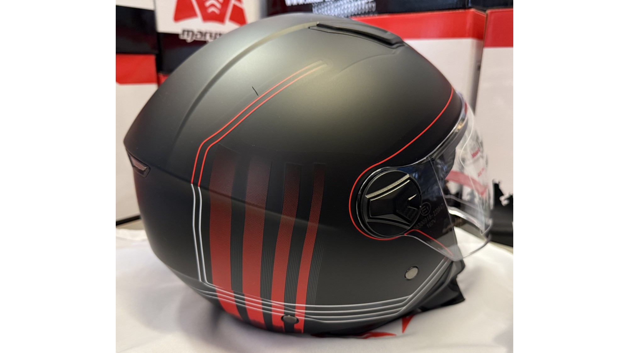CASQUE DE MOTO JET MARUSHIN C-699 NOIR MAT ROUGE S CASQUE DE MOTO JET MARUSHIN C-699 NOIR MAT ROUGE S