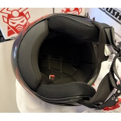 CASQUE DE MOTO JET MARUSHIN C-699 NOIR MAT ROUGE S