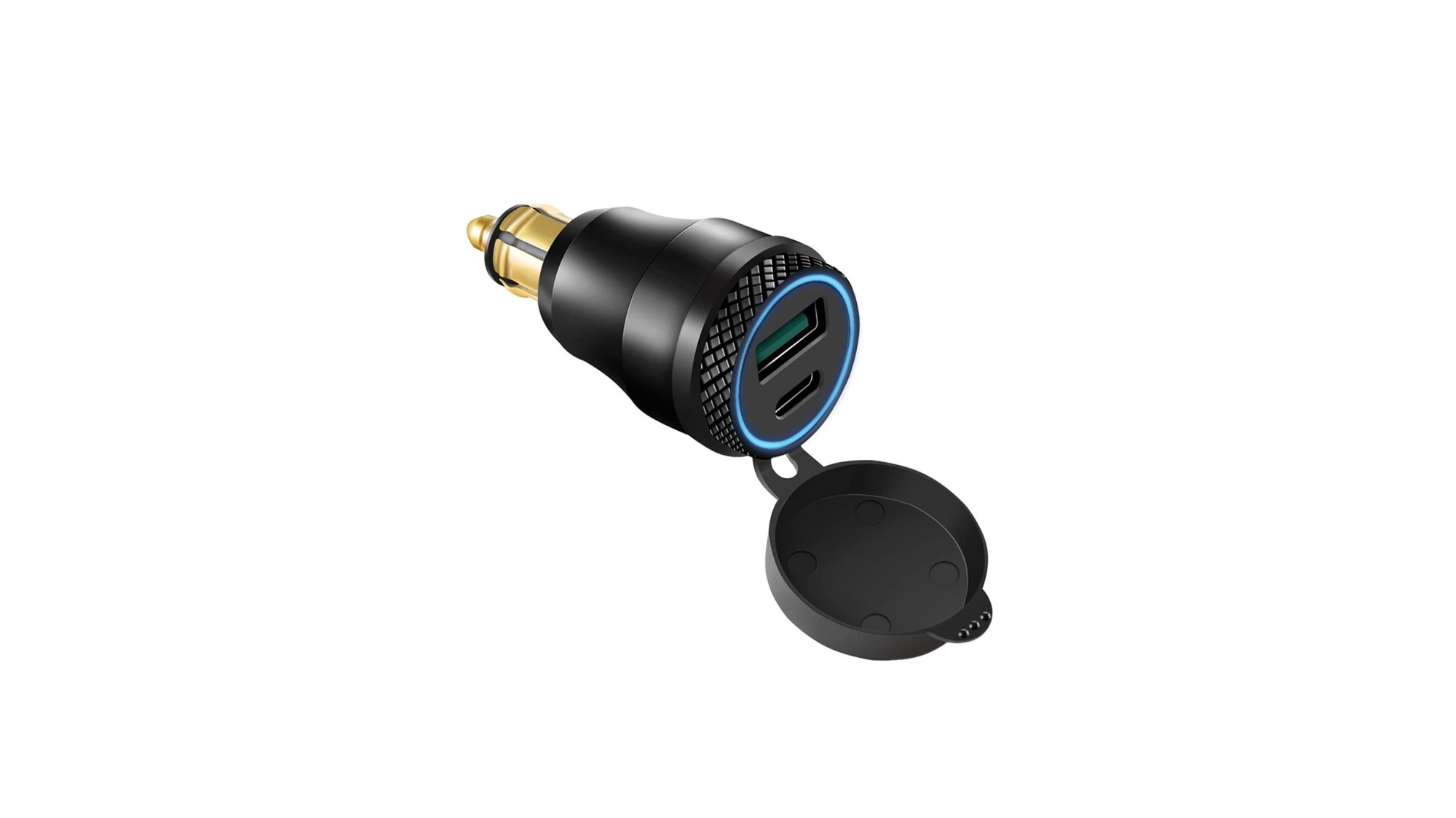 Adaptateur secteur 12 V en aluminium DIN Hella Plug de Bike It avec deux ports USB QC3.0 et Type-C