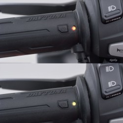 Poignée chauffante Daytona  4 niveaux de réglage avec protection de la batterie   extrémité ouverte 22,2 mm  7 8