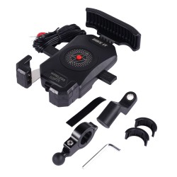 CHARGEUR DE TÉLÉPHONE SANS FIL BIKE IT PRO2 AVEC USB C  ENTRÉE CC 12 24 V, PUISSANCE MAXIMALE 15 W