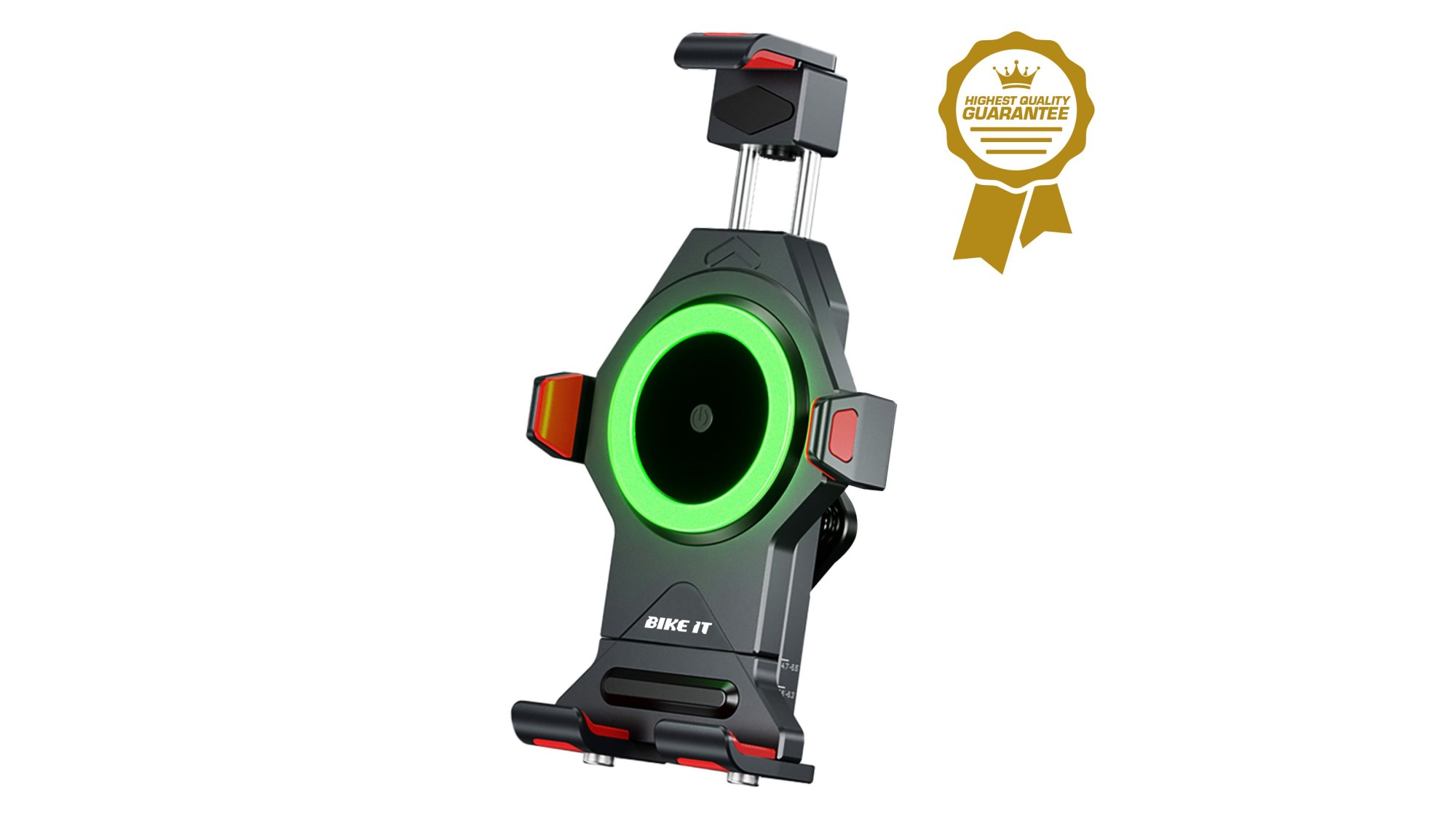 SUPPORT DE CHARGEUR DE TÉLÉPHONE SANS FIL BIKE IT PRO2 PREMIUM EN ALUMINIUM AVEC CÂBLE DE CHARGEUR USB