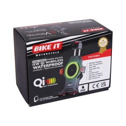 SUPPORT DE CHARGEUR DE TÉLÉPHONE SANS FIL BIKE IT PRO2 PREMIUM EN ALUMINIUM AVEC CÂBLE DE CHARGEUR USB