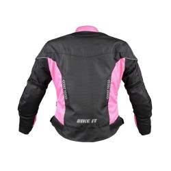 Blouson moto pour femme Insignia BIKEIT noir et rose