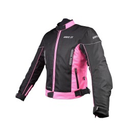 Blouson moto pour femme Insignia BIKEIT noir et rose