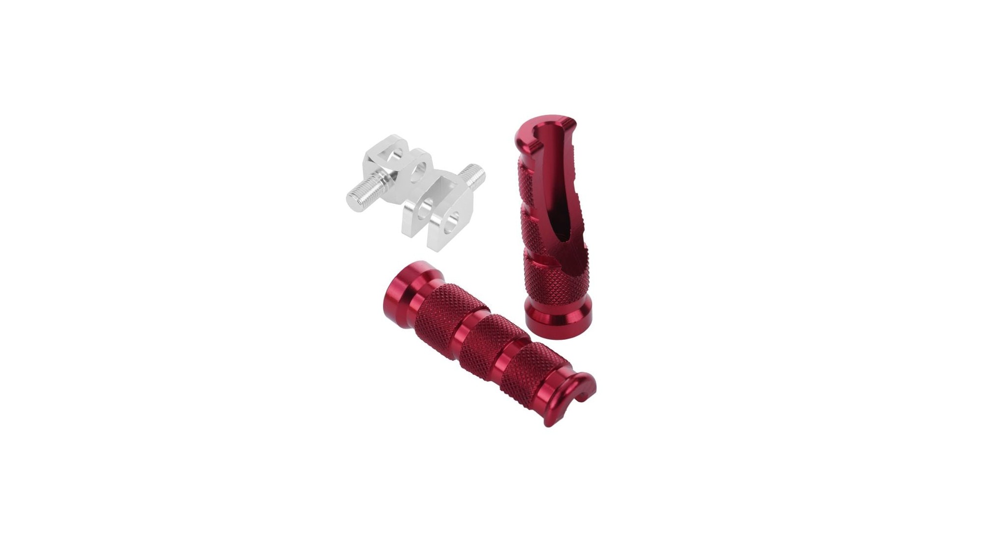Repose-pieds coniques de rechange Bike It Kawasaki + support (pilote - rouge)