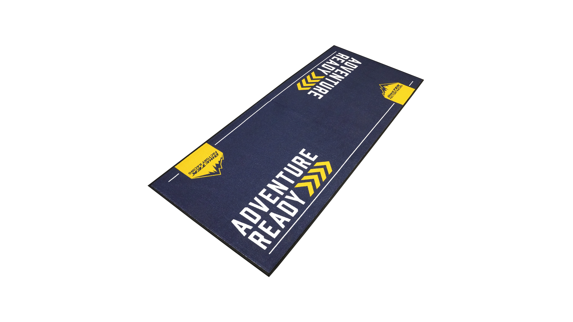 TAPIS DE GARAGE BIKETEK AVENTURE READY BLEU JAUNE   190 x 80 cm