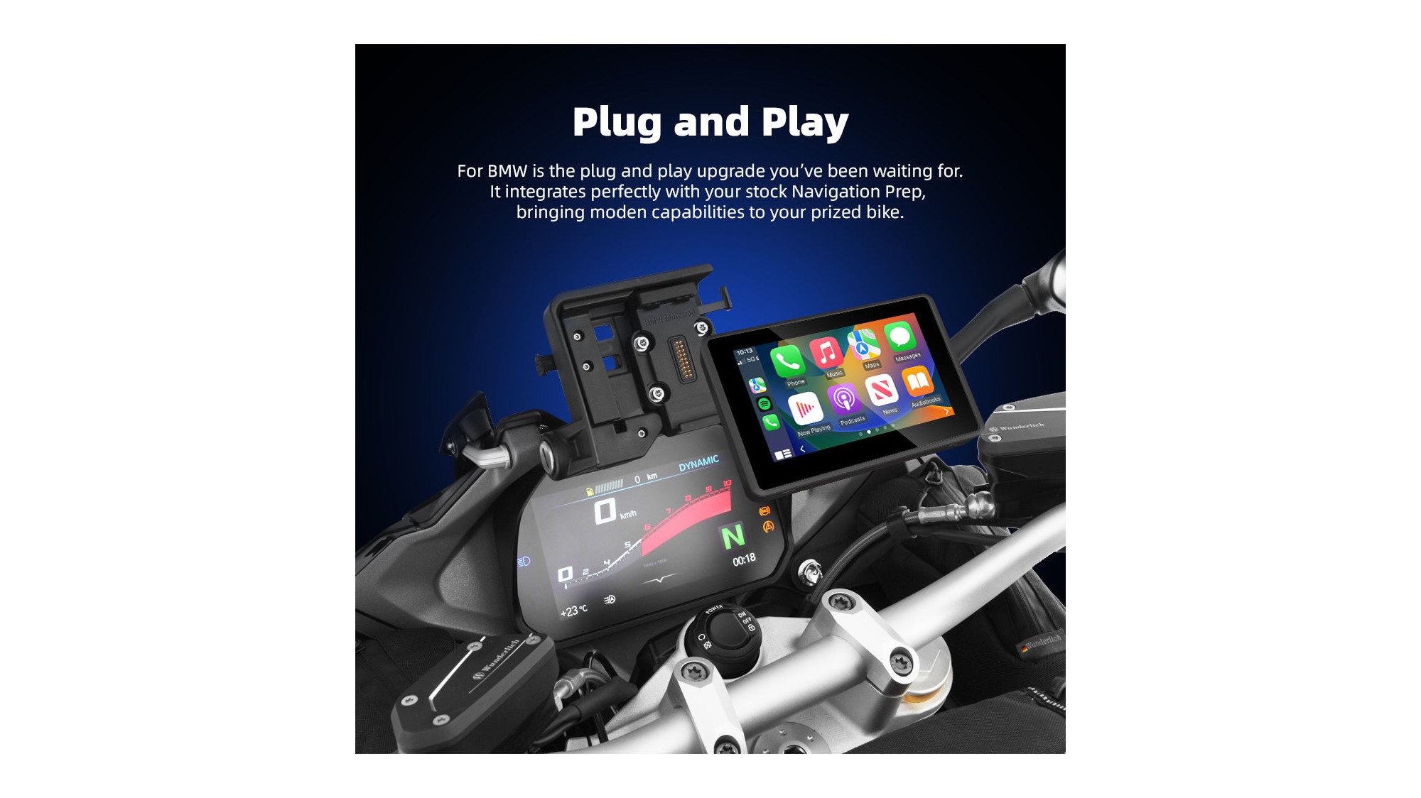 CARPLAY sans fil BMW moto plug and play étanche