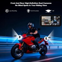 CARPLAY sans fil moto étanche Dashcam tout en 1