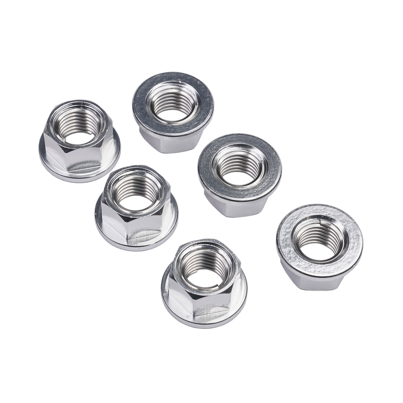 Kit d'écrous de couronne 10 mm, argenté (6 pièces)