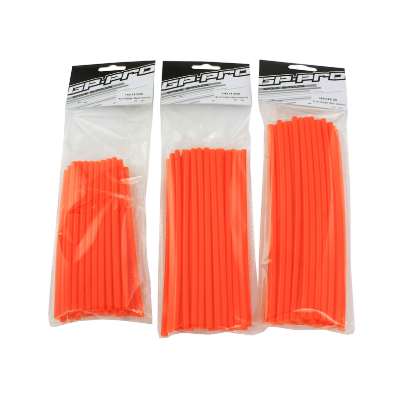 Caches de rayons vélo 27 cm oranges, lot de 40