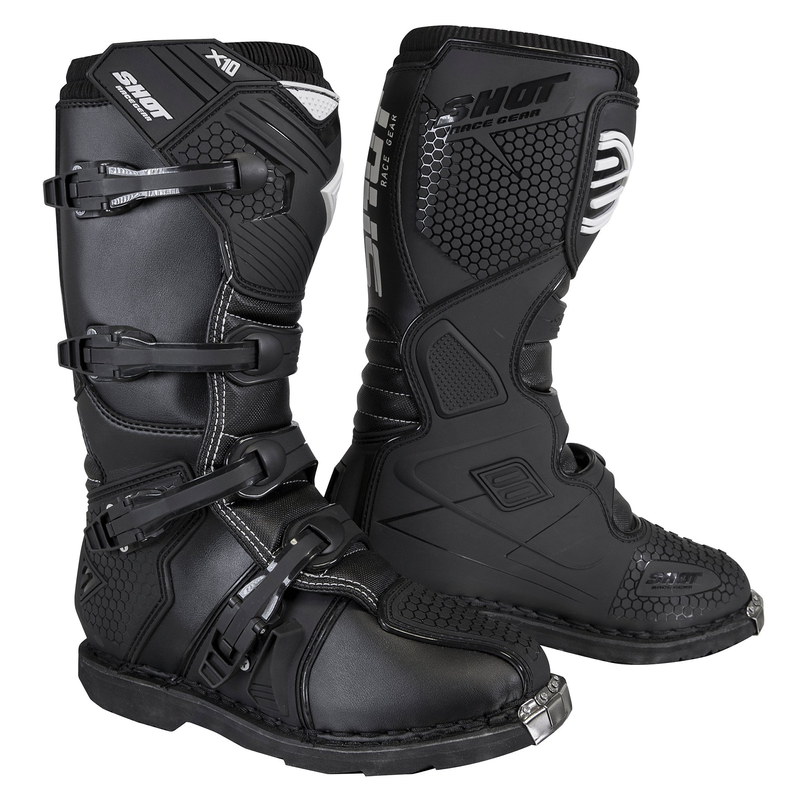 SHOT ADULT MX BOOTS X10 SOLID BLACK UK9 EUR43 [A0D-24A1-A01-43]