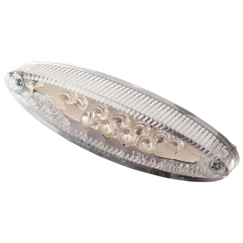 FEUX ARRIÈRE TRIPLE LUMIÈRE, Cabochon TRANSPARENT AVEC LED ROUGE ET MARQUE E