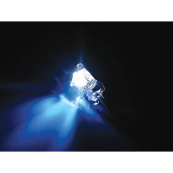 ÉCLAIRAGE DE PLAQUE D'IMMATRICULATION À LED ATOM, CORPS CHROMÉ, 12 V 1,4 W, MARQUAGE E