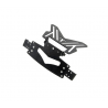 SUPPORT DE PLAQUE D'IMMATRICULATION NOIR, UNIVERSEL, PETIT, AVEC INDICATEUR COULISSANT FIXATIONS