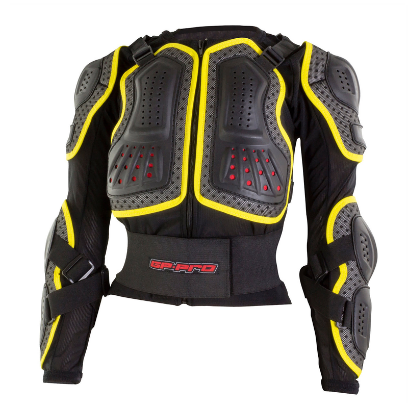 VESTE DE PROTECTION GP-PRO MOTO-X POUR JEUNES, BORDURE JAUNE, XS / PETIT