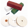 MOTORCYCLE METAL POLISHING KIT DRILL ADAPTOR  3 WAX BARS  3 POLISH WHEE