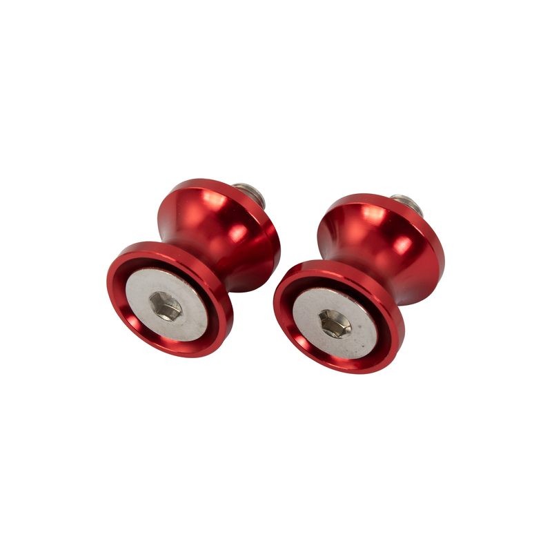 BOBINES DE BÉQUILLES DE PEDOCK FILETAGE 10 MM ANODISÉ ROUGE PAS DE 1,50 MM