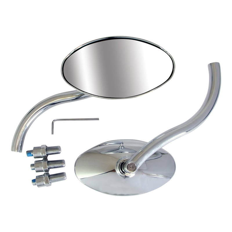 Paire de rétroviseurs Chrome Ovale Wave