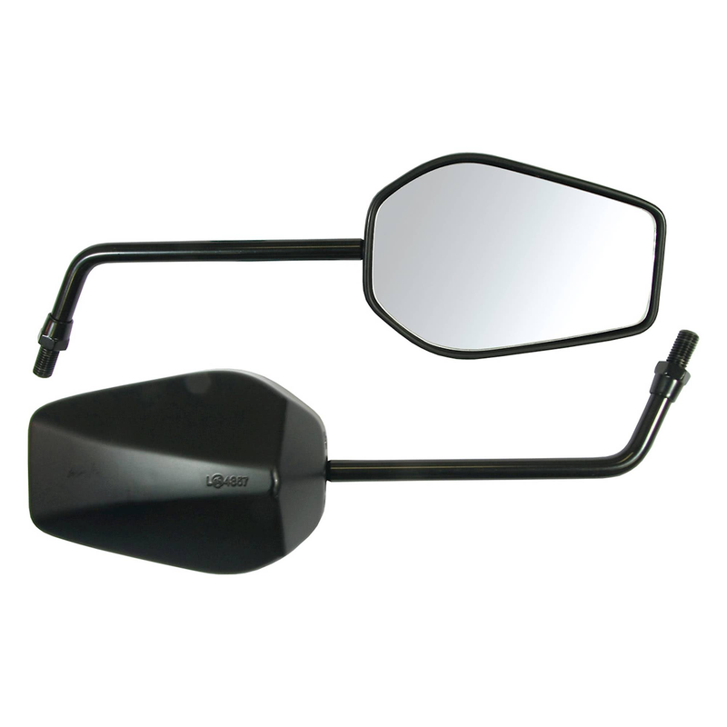 RÉTROVISEURS UNIVERSELS NOIRS, PAIRE DE TIGE 10 MM JY 125