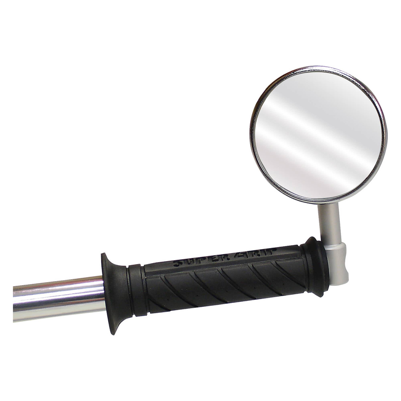 RÉTROVISEURS UNIVERSELS FIXATION D'EMBOUT DE GUIDON, POTENCE EN ALLIAGE NOIR (1 PIÈCE)
