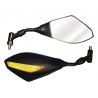RÉTROVISEURS UNIVERSELS TROJAN LED NOIR, LA PAIRE DE MONTAGE SUR GUIDON 10 MM