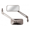 RÉTROVISEURS UNIVERSELS RUNNER CHROME RECTANGULAIRE 10 MM, LA PAIRE MP613