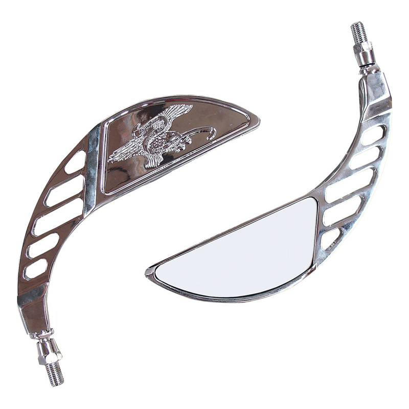RÉTROVISEURS UNIVERSELS VIXEN HAUTE CHROMÉS, LA PAIRE 10 MM