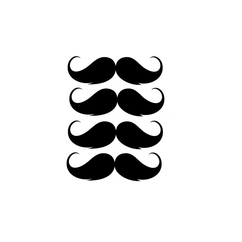 Autocollants de casques réfléchissants Moustache