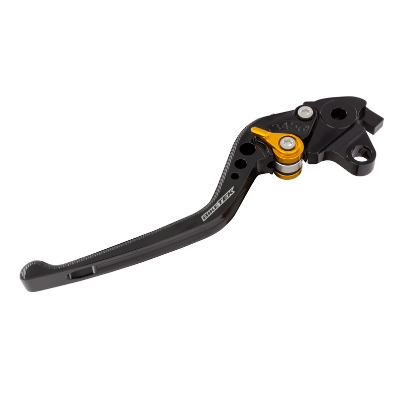 BIKETEK ADJUSTABLE CNC LEVER LONG CLUTCH - BLACK / GOLD ADJUSTER - KAWASAKI (K-828)