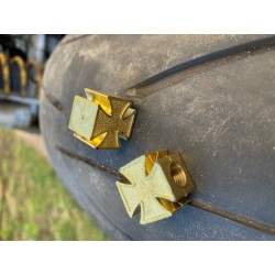 Bouchon de Valve Croix de Malte GOLD (la paire)